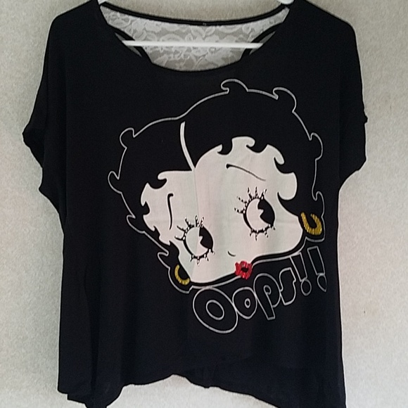 Tops - Betty Boop Hi / Low Crop Top